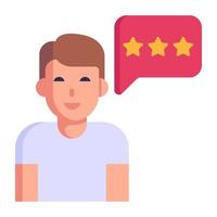 A trendy flat icon of client reviews vector