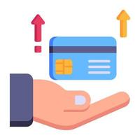 Flat editable icon of a credit increase vector