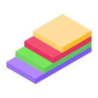 Sheet stack in isometric style icon, artwork vector