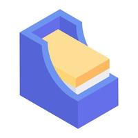 Isometric icon of files rack, used for holding files vector