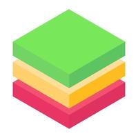 Arrangement of things in layers, isometric icon of layers vector