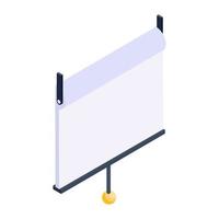 Multimedia display, isometric icon of projector screen vector