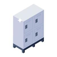 Isometric style icon showing school locker, keep things safe vector