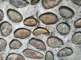 gray wall cobblestone pattern background photo