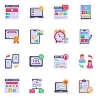 Collection of Web and App Development Flat Icons vector