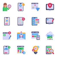 Collection of User Interface Flat Icons vector