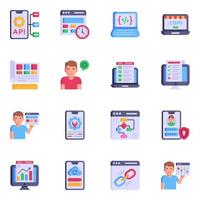 Pack of Flat Web Design and Software Development  Icons vector