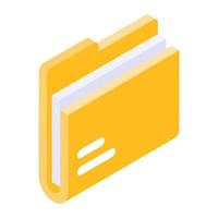 Folder icon in isometric style, archive containing documents vector