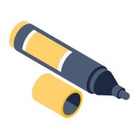 Board marker in isometric style icon, writing tool vector