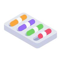 Isometric icon of crayons, artwork tool vector