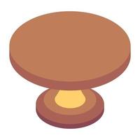 Writing table in isometric style icon, work table vector