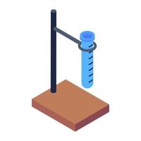 retort stand in isometric style, laboratory apparatus vector