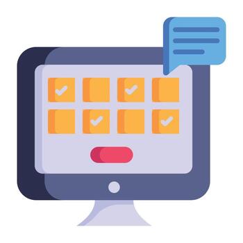 Handheld survey report, flat icon of checklist vector