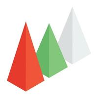 Mountain graph isometric vector