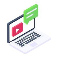 An icon design of video chat, isometric style vector