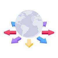 Global cardinal directions icon in isometric design vector