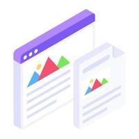 Web gallery in editable isometric style vector