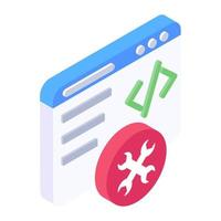 Software engineering icon in isometric design vector