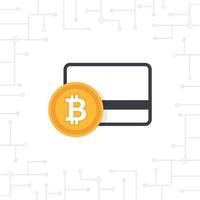 Bitcoin payment in flat design vector. Bitcoin icons of payment, withdrawal, cash and transfer. Cryptocurrency technology vector