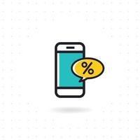 Smartphone icon in flat line style vector