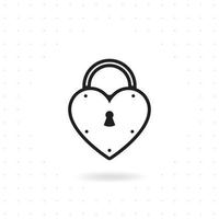 Heart lock icon vector