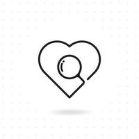 Searching a love icon vector