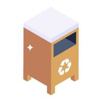 Three arrows on garbage bin, vector design of recycle can