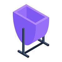 cubo de basura moderno y moderno, diseño vectorial de cubo abierto vector