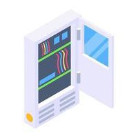 Trendy isometric design of circuit breaker icon vector