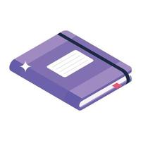 Trendy isometric vector design of diary, writing pad concept