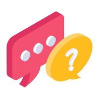 A trendy isometric icon showing the concept of frequently asked questions vector