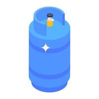 Natural gas tank vector, isometric icon of storage tank vector