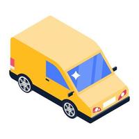 An icon of media van with isometric design vector