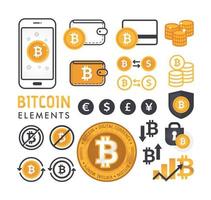 elementos de diseño de bitcoins vector