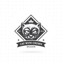 Cat face logo design illustration vector