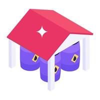 Fuel warehouse icon in isometric design, building for storing goods vector