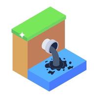 An icon design of industrial waste, sewage treatment icon in isometric style vector