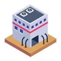 icono de edificio industrial en estilo isométrico vector