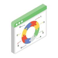 A vector of web analytics with circle chart, editable icon