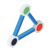 An infographic showing triangle graph in isometric icon vector