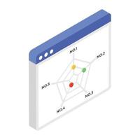 A vector of web analytics with circle chart, editable icon