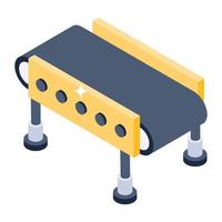 A manufacturing vector, isometric icon of conveyor belt vector