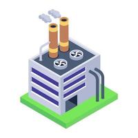 Manufacturing Building icon in isometric style vector