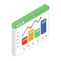 A vector of website analytics with circle chart, editable icon