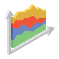 Curved layers on a graph showing an idea of stream chart vector