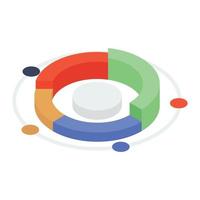 An isometric icon denoting business data vector