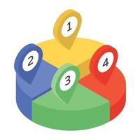An isometric icon denoting business data vector