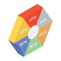 un ícono isométrico que denota datos comerciales vector