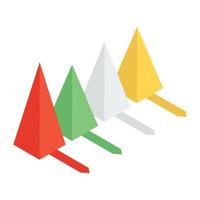 A mountain chart isometric icon vector