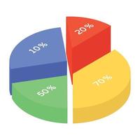 An isometric icon denoting business data vector